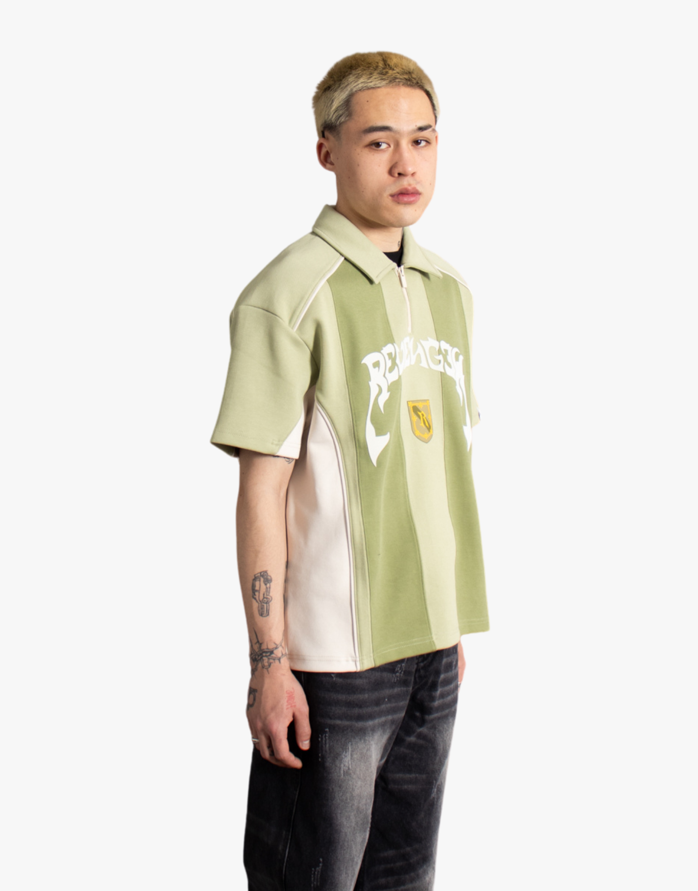 POLO PATCHWORK [VERT / BEIGE]