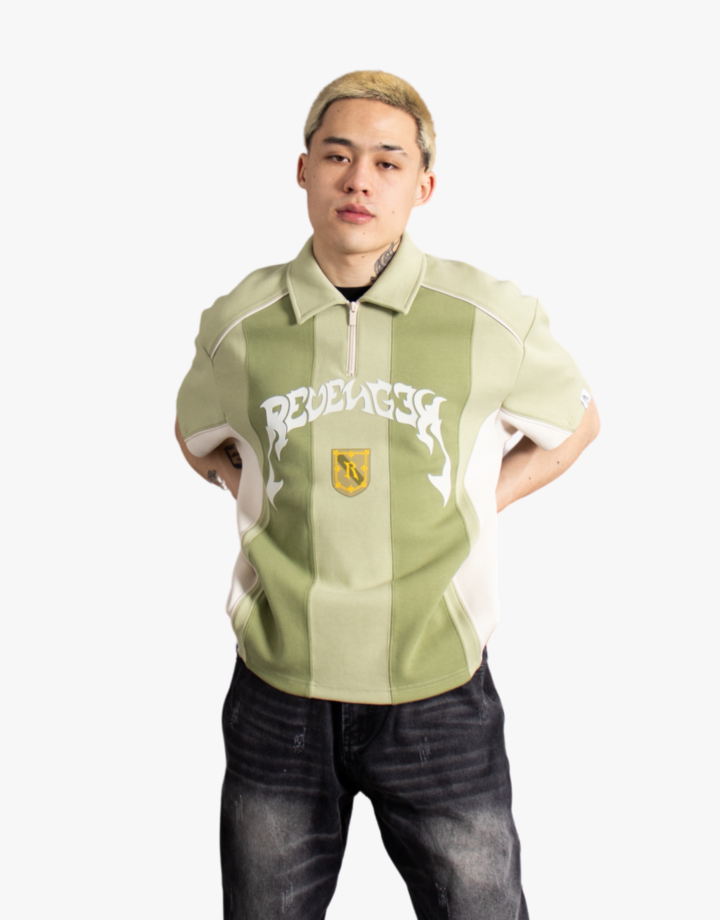 POLO PATCHWORK [VERT / BEIGE]