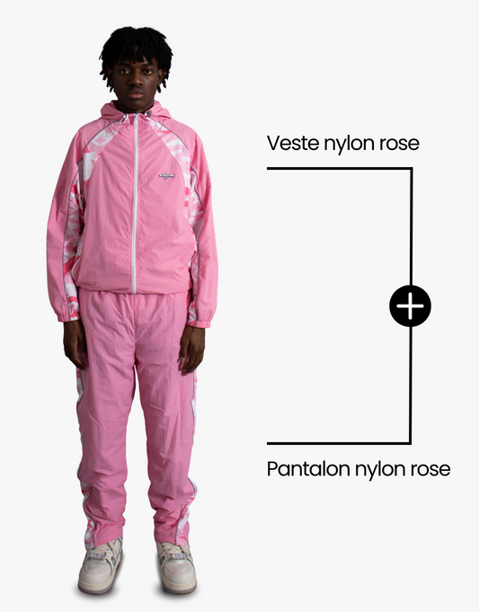 [PACK] VESTE NYLON ROSE + PANT NYLON ROSE