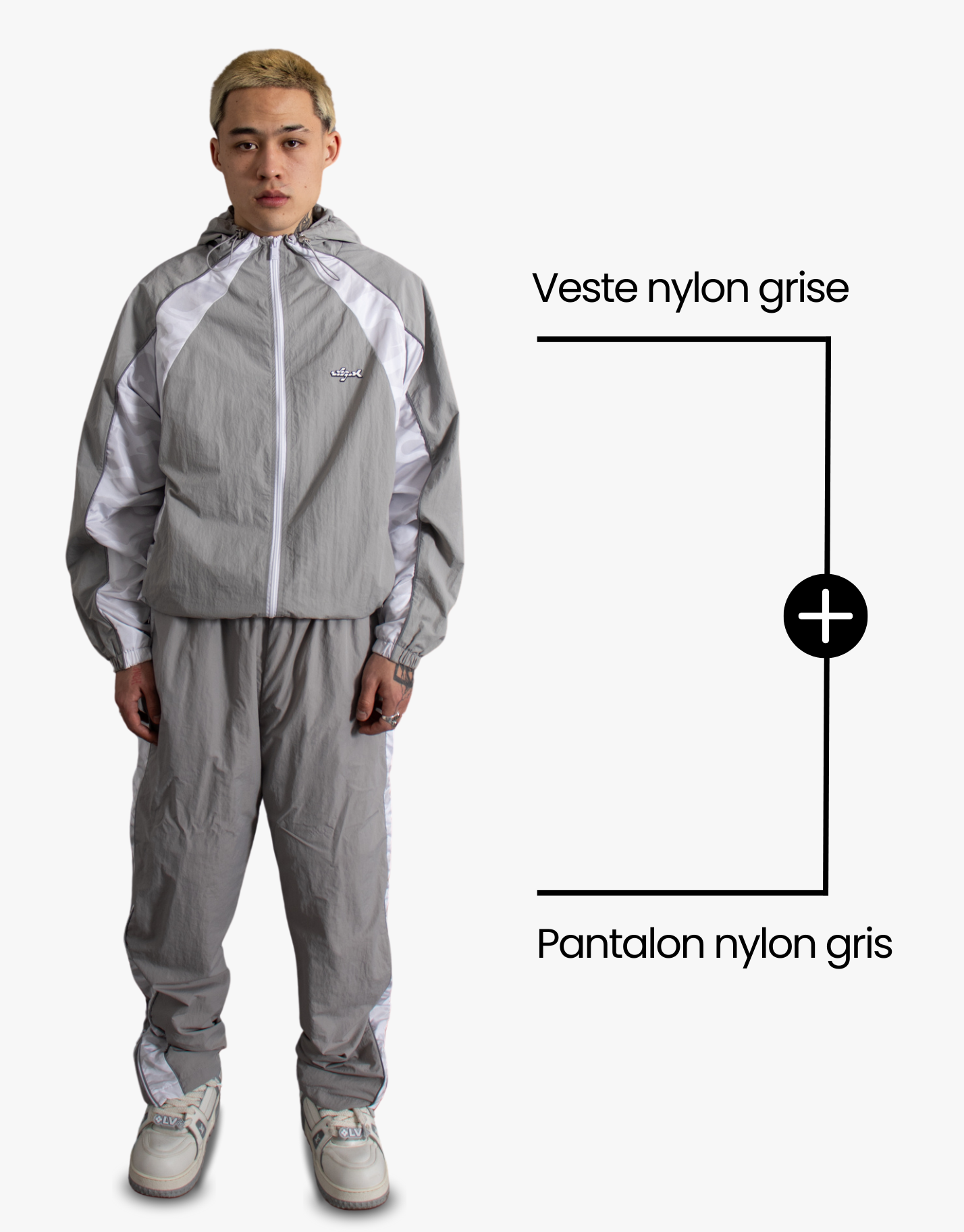 [PACK] VESTE NYLON GRISE + PANT NYLON GRIS