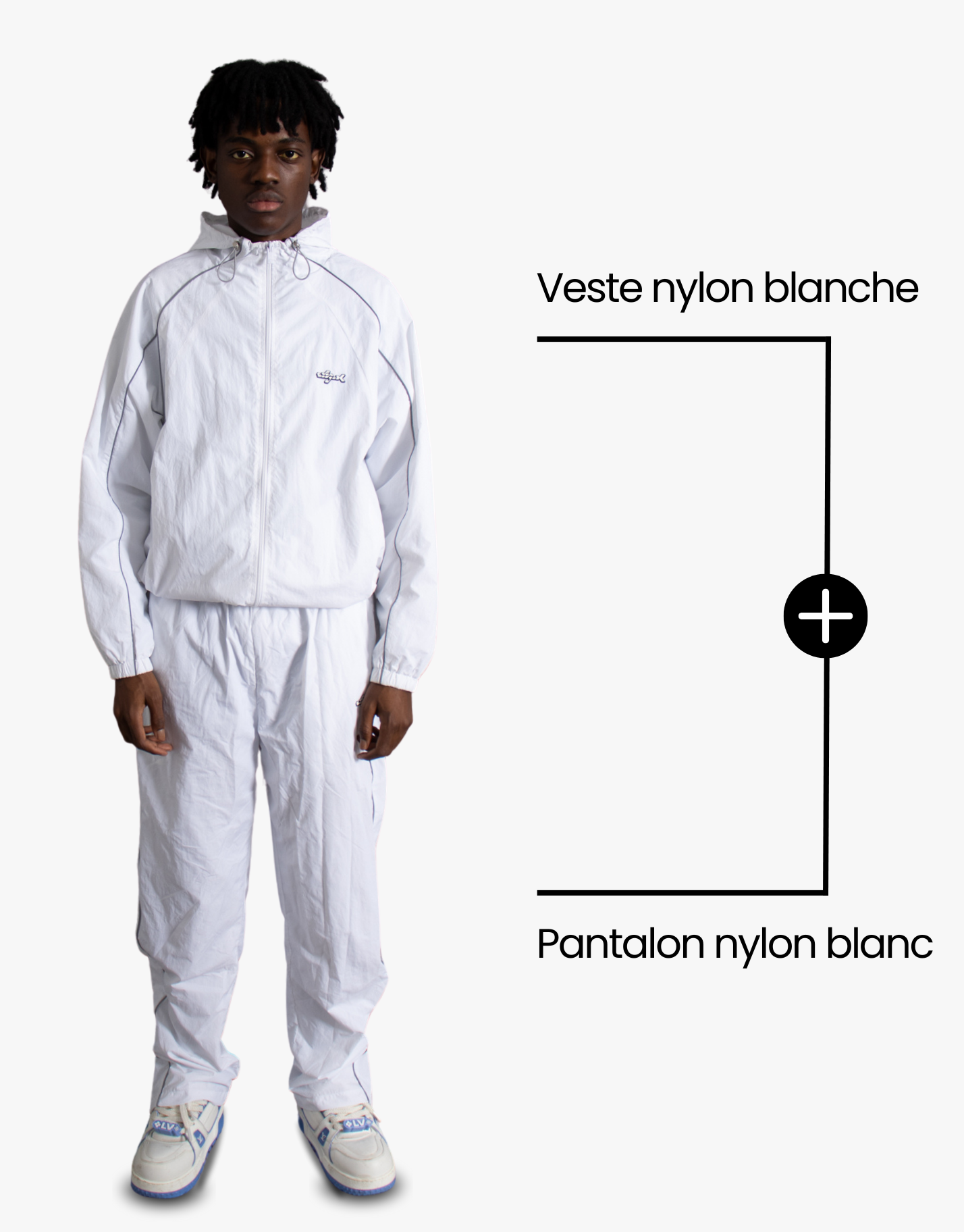 [PACK] VESTE NYLON BLANCHE + PANT NYLON BLANC