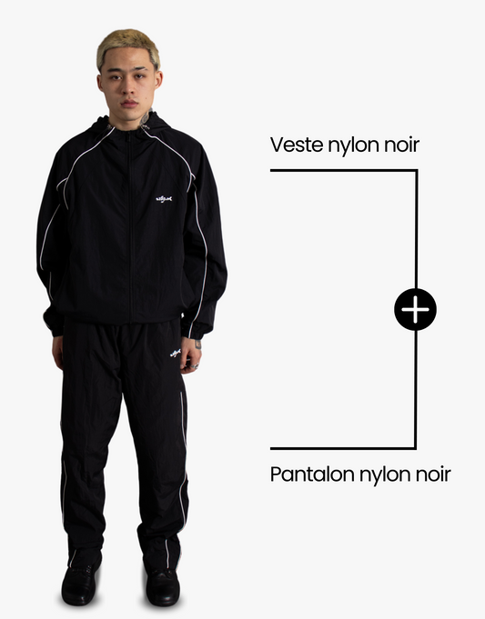 [PACK] VESTE NYLON NOIR + PANT NYLON NOIR