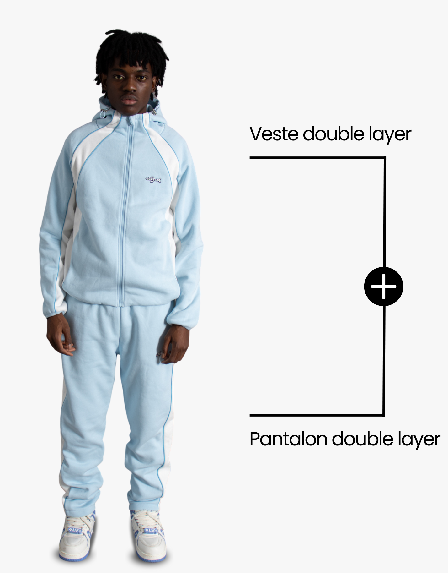 [PACK] VESTE DOUBLE LAYER BLEUE + PANT DOUBLE LAYER BLEU