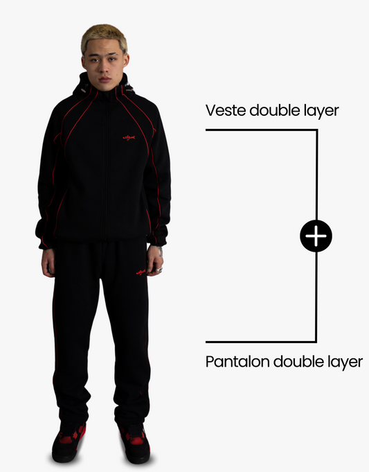 [PACK] VESTE DOUBLE LAYER NOIR + PANT DOUBLE LAYER NOIR