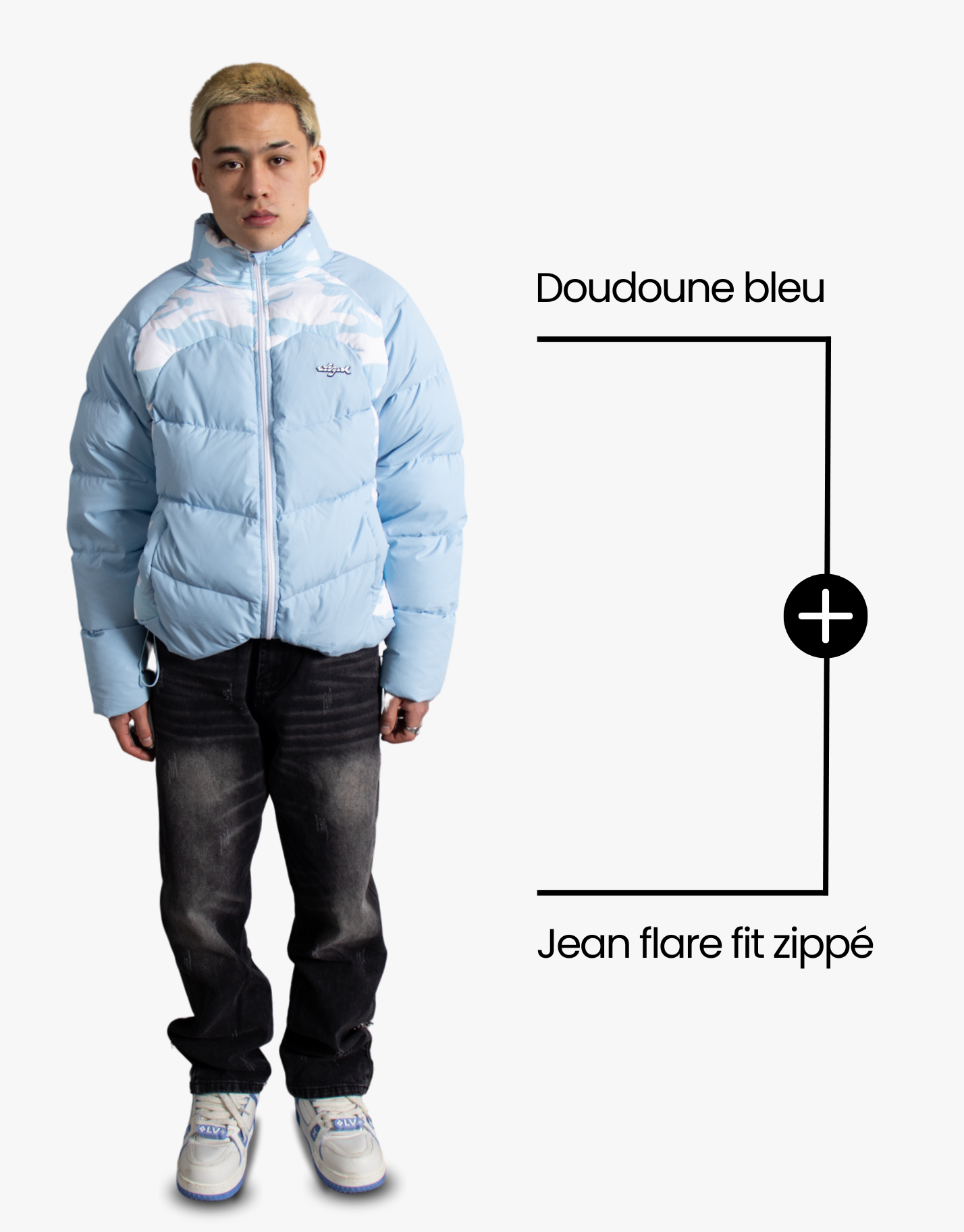 [PACK] DOUDOUNE BLEUE + JEAN FLARE FIT ZIPPÉ